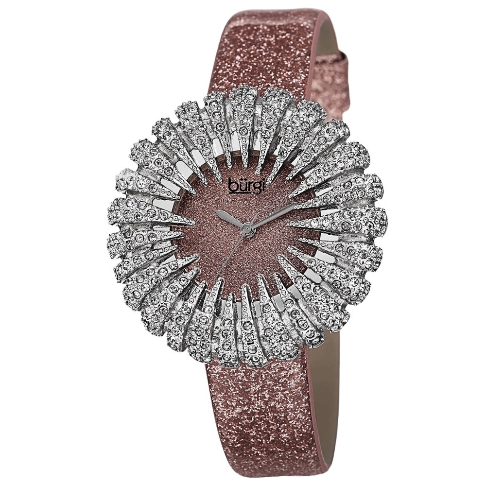 NWOT Burgi Silver and Pink Sparkle Unique Watch • Burning Man Sparkle Watch - Picture 3 of 8